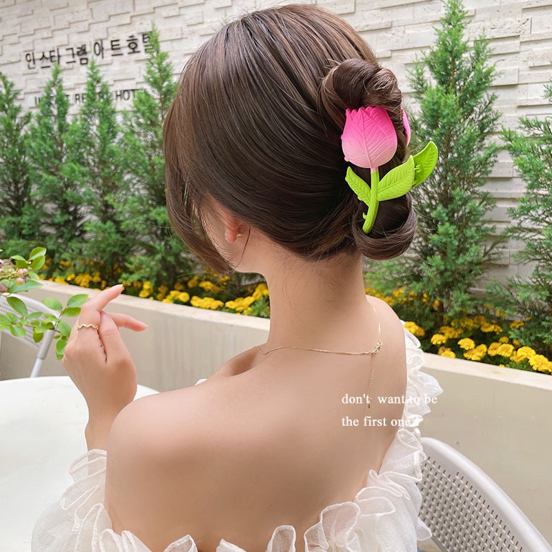 Kẹp Tóc Hình Hoa Tulip Thanh Lịch Cho Nữ