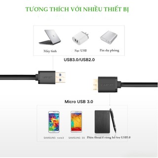 Cáp Micro USB 3.0 Ugreen mạ vàng dài từ 0,5m đến 1,5m