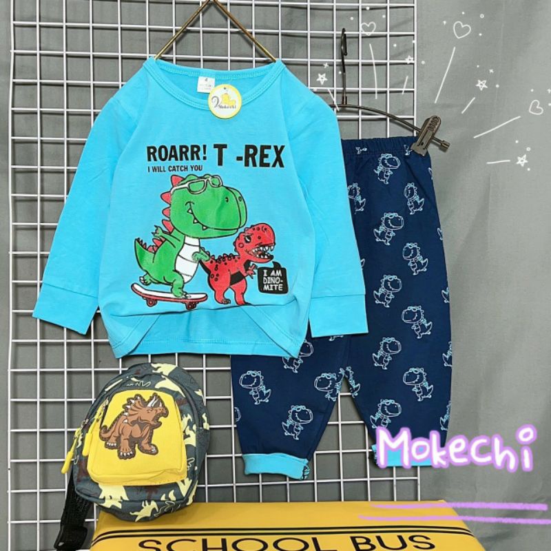 Bộ Dài Tay Bé Trai Cotton 4 Chiều Hàng Đẹp 8-20kg