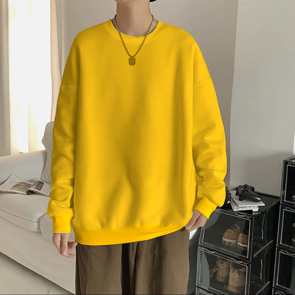 ÁO SWEATER NỈ UNISEX MÀU TRƠN KHÔNG IN HÌNH FORM NAM NỮ NHIỀU MÀU NHIỀU MÀU Zenkocs3 MEN TOP 250