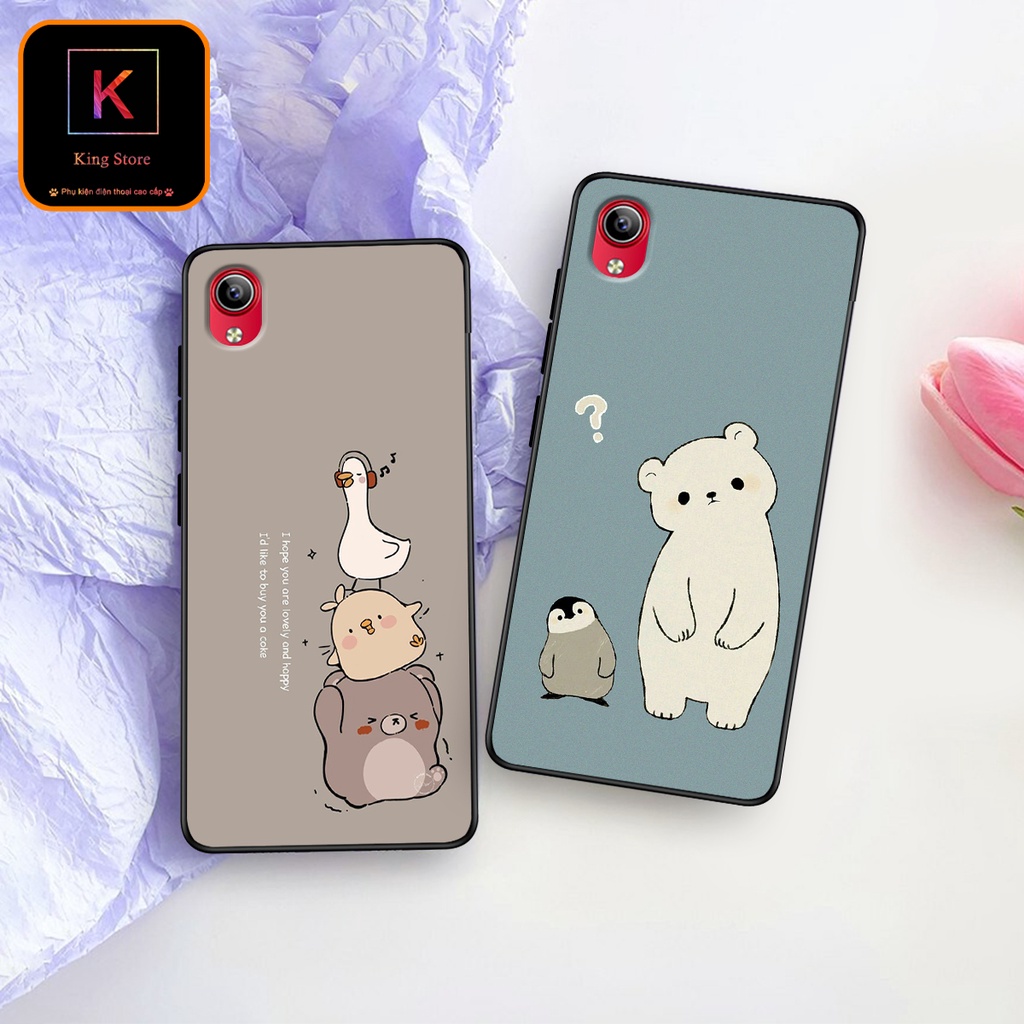 Ốp lưng Vivo Y91c - Y93 - Ốp Vivo in hình Cat&amp;Bear đáng yêu - Chất liệu TPU siêu bền