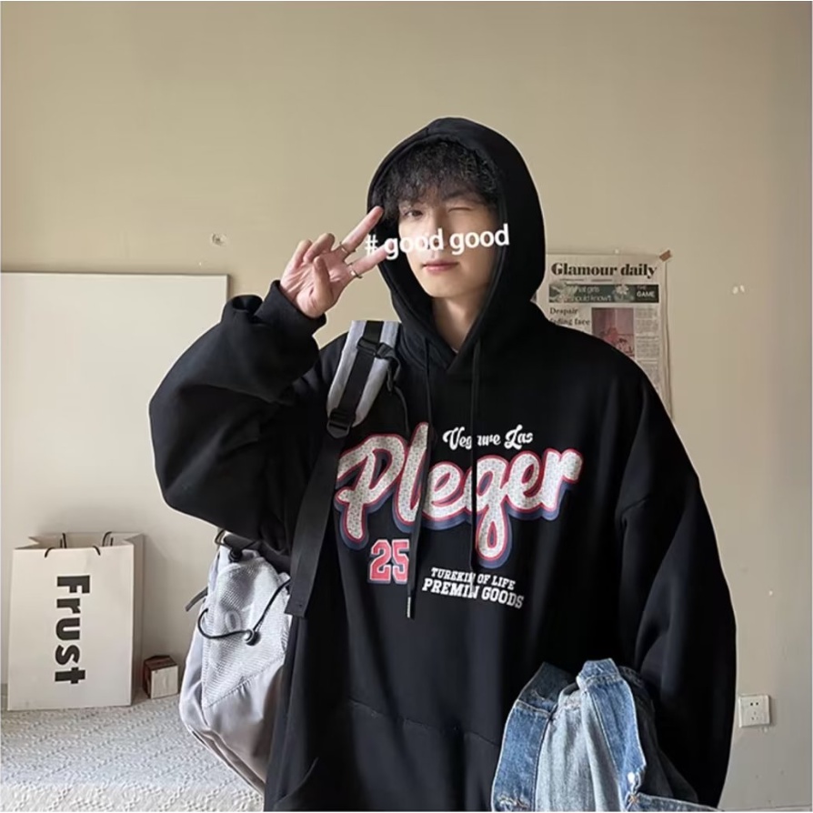 Áo Hoodie Nam Nữ Dáng Rộng In Chữ áo hoodie form rộng Phong Cách Hàn Quốc Cổ Điển Thời Trang áo hoodie unisex