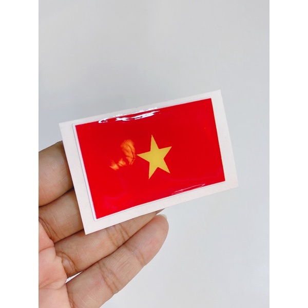 Tem hình cờ các quốc gia Vietnam Japan Hàn… tem dán cao cấp có sẵn keo mặt sau