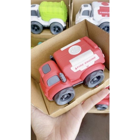 Hỏa tốc-Có hộp-Ảnh thật-Xe Cảnh Sát/Cứu thương/Xe rác/Xe ben/Xe bồn/Xe cứu hỏa/Xe thang cho bé chất liệu nhựa an toàn
