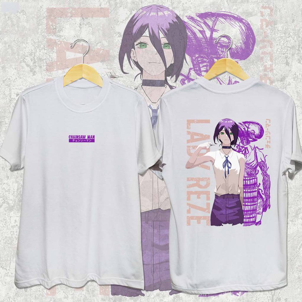 Áo Thun Tay Ngắn Hóa Trang Nhân Vật Chainsaw Man REZE Plus Size