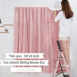 Rèm Cửa Sổ Họa Tiết Sao Không Cần Khoan Phòng Ngủ Rèm Màn Cửa Dùng Trang Trí Phong Cách Thời Trang
