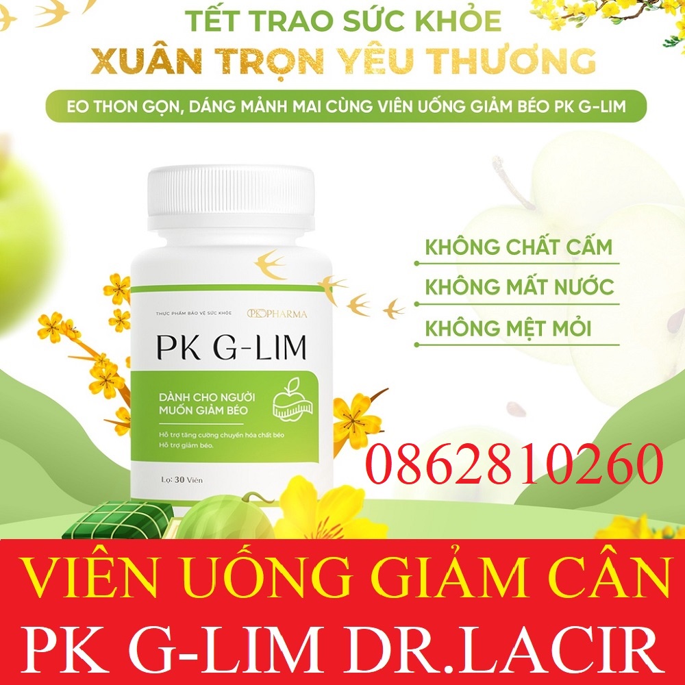 PK G-LIM GLIM Dr Lacir,viên uống hỗ trợ giảm béo hạn chế tích tụ mỡ thừa giúp săn chắc cơ thể [D-tox slim Drlacir]