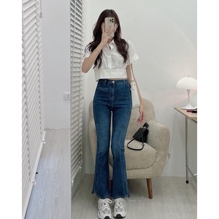 [NEW]QUẦN JEANS ỐNG LOE CẠP CAO HACK DÁNG 6740