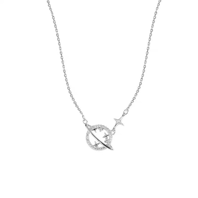 Vòng cổ Mặt Hình Hành Tinh Màu Vàng Kim Cương Đơn Giản Thời Trang Cho Nữ