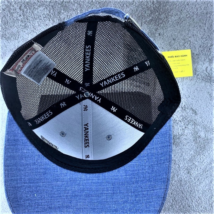 Mũ nón lưỡi trai Nón lưỡi trai Snapback nam nữ unisex thêu logo N.Y vải Kaki phối lưới cao cấp màu xanh - Diamond's Stor