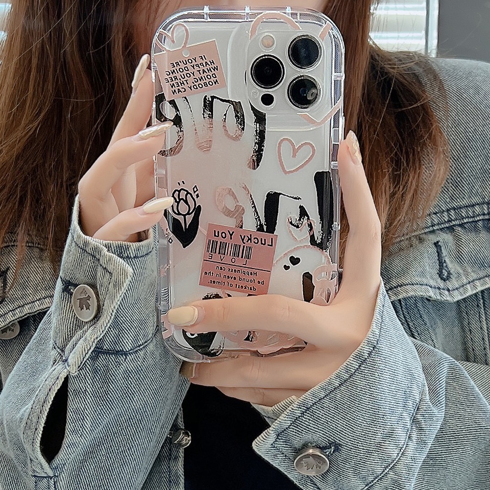 Ốp Điện Thoại Mềm Họa Tiết Graffiti Ngọt Ngào Cho iPhone 14Pro 12 11 13pro max 14-III