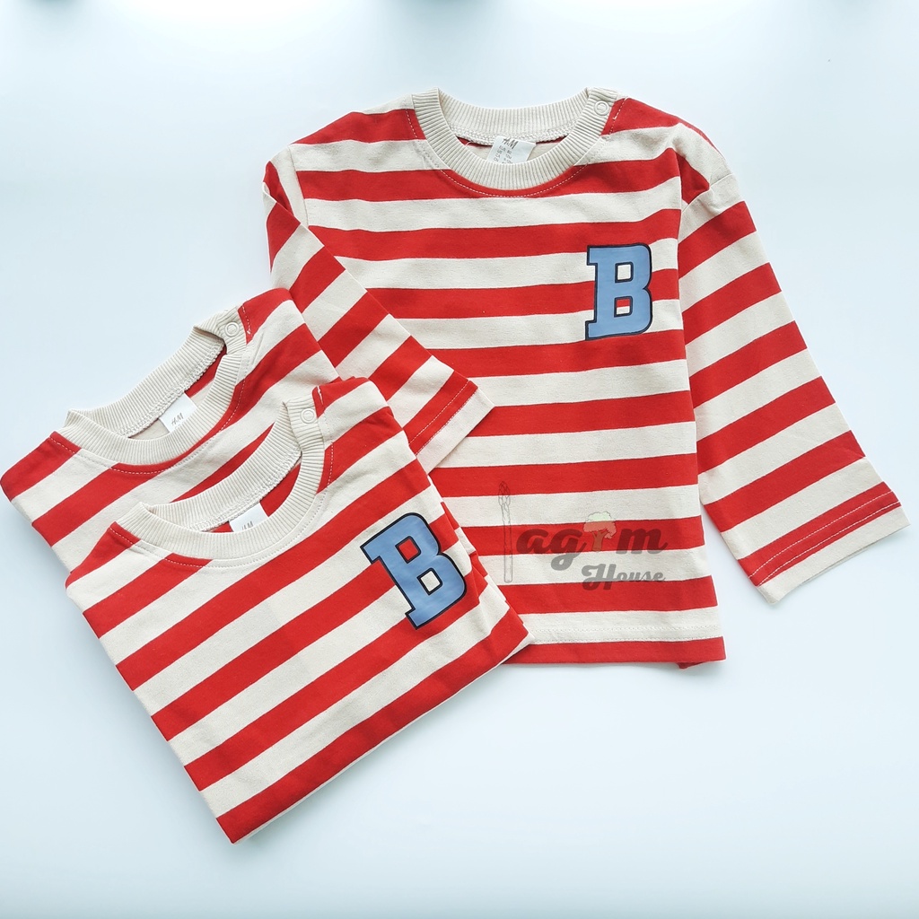 Áo phông tay dài thun cotton HM cho bé trai 9-18kg - Lagim House