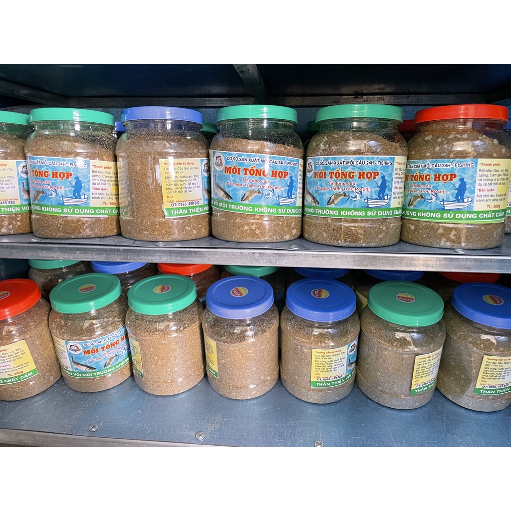 Mồi câu cá tổng hợp cá nheo, cá lăng, cá chim,cá chép 500gam Đồ Câu 24h
