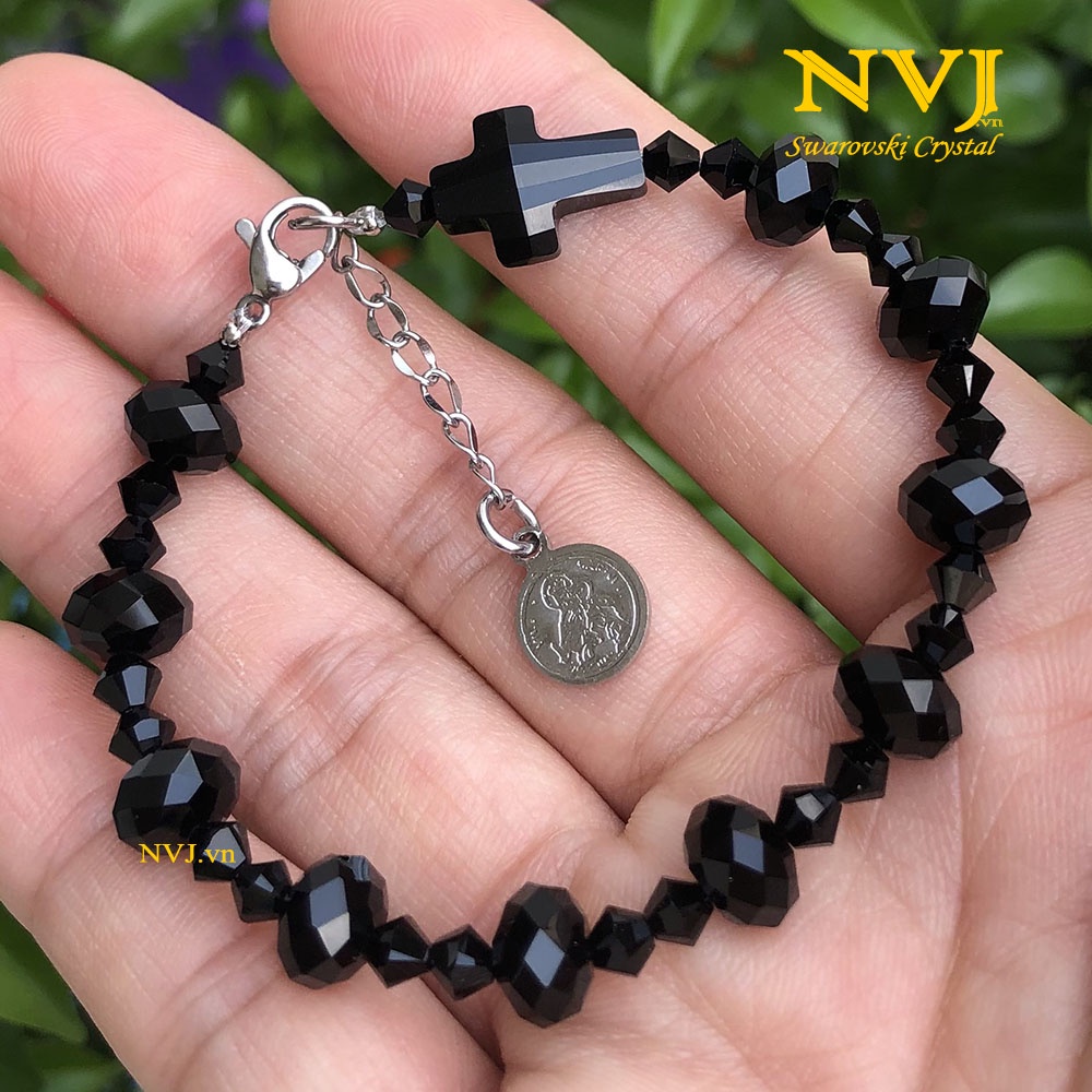 Vòng tay chuỗi mân côi Pha lê Áo Swarovski cao cấp sang trọng lấp lánh - quà tặng Công giáo