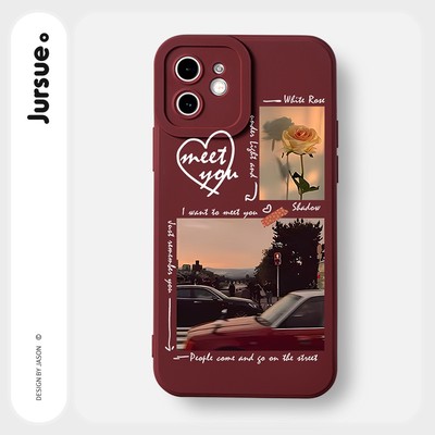 Ốp lưng JURSUE mềm chống sốc hình độc lạ đen Cho iPhone 17 16 15 14 13 12 11 Pro Max SE 2020 X XR XS ip 8 7 Plus Y2452
