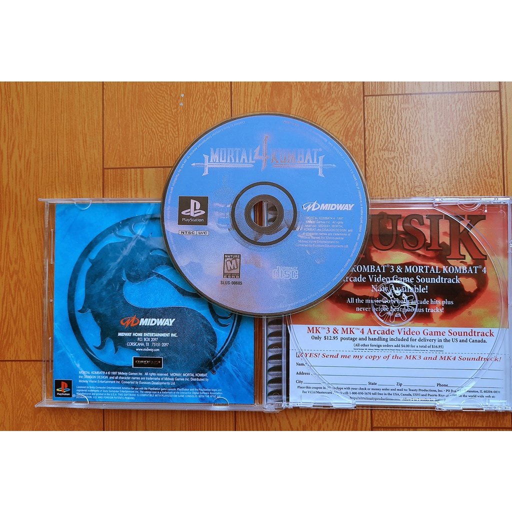Game ps1 Mortal kombat 4 no brand