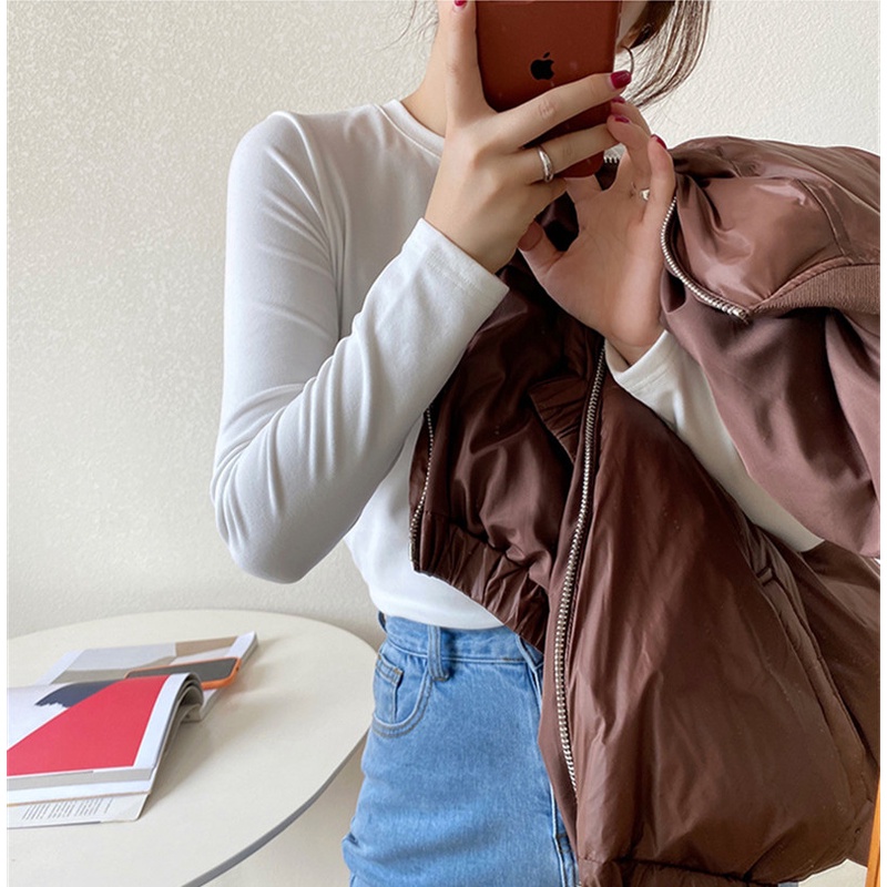 NRVP Áo Thun Nữ Dài Tay Dáng Rộng Thời Trang Hàn Quốc