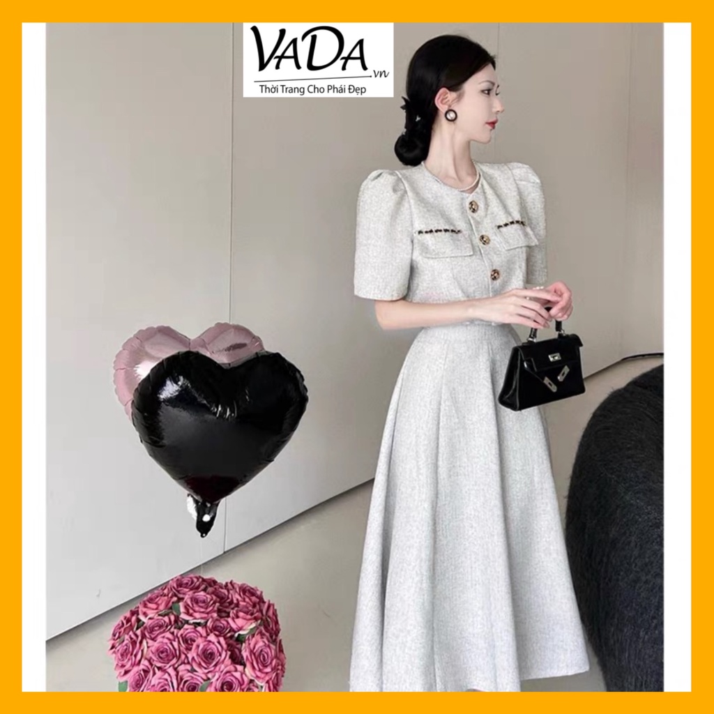 Sét bộ nữ dự tiệc cao cấp + chân váy xòe -Thời Trang VADA (S103)