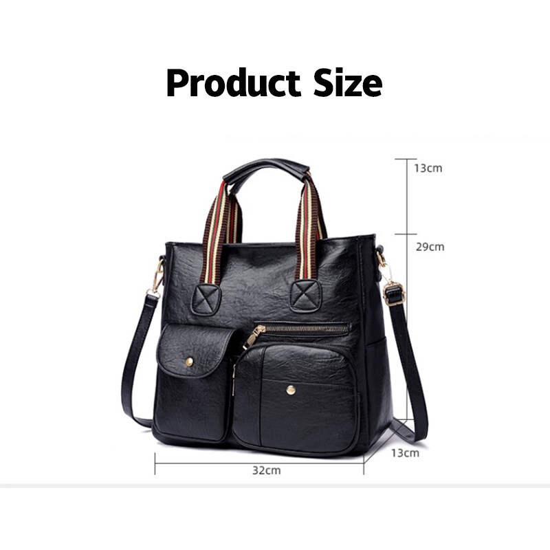 MISCHA Túi Xách Da PU Cỡ Lớn Màu Trơn Phong Cách Hàn Quốc Thời Trang Cho Nữ