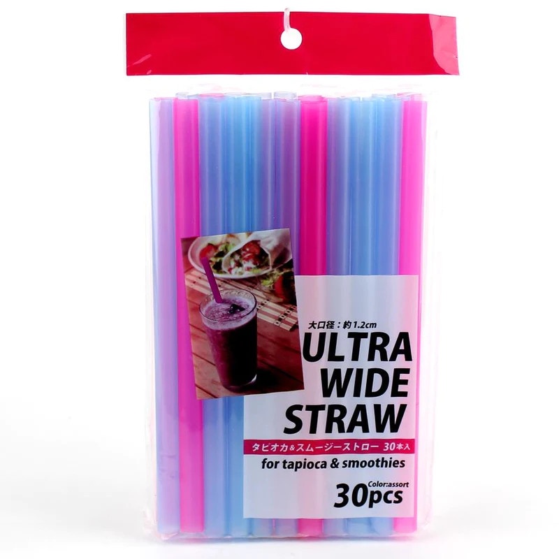 Set 30 ống hút trà sữa Ultra Wide Φ12x210mm Yuei Nhật Bản nhựa PP không chứa BPA, không mùi (hàng nhập khẩu)