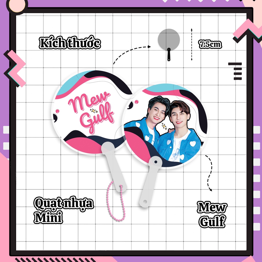 [Handmade] Quạt tròn Mini Cặp đôi MewGulf  7.5cm