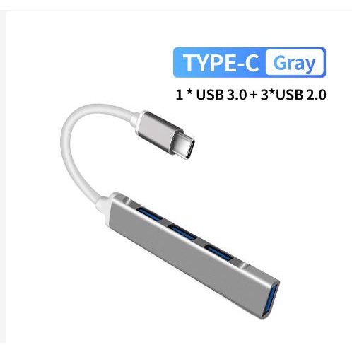 Bộ Chia 4 Cổng USB 3.0 Type C Cho Laptop Máy Tính