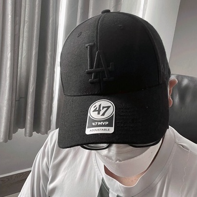 Nón MLB x 47 Brand Mỹ_Logo LA all black
