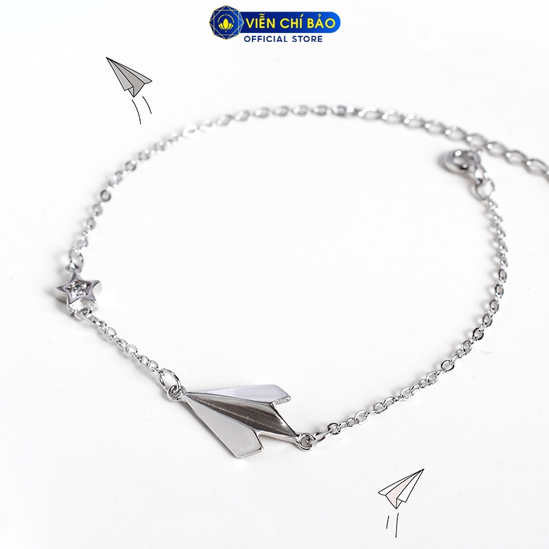 Lắc tay bạc nữ hình Máy bay giấy chất liệu bạc 925 thời trang phụ kiện trang sức nữ Viễn Chí Bảo L400716