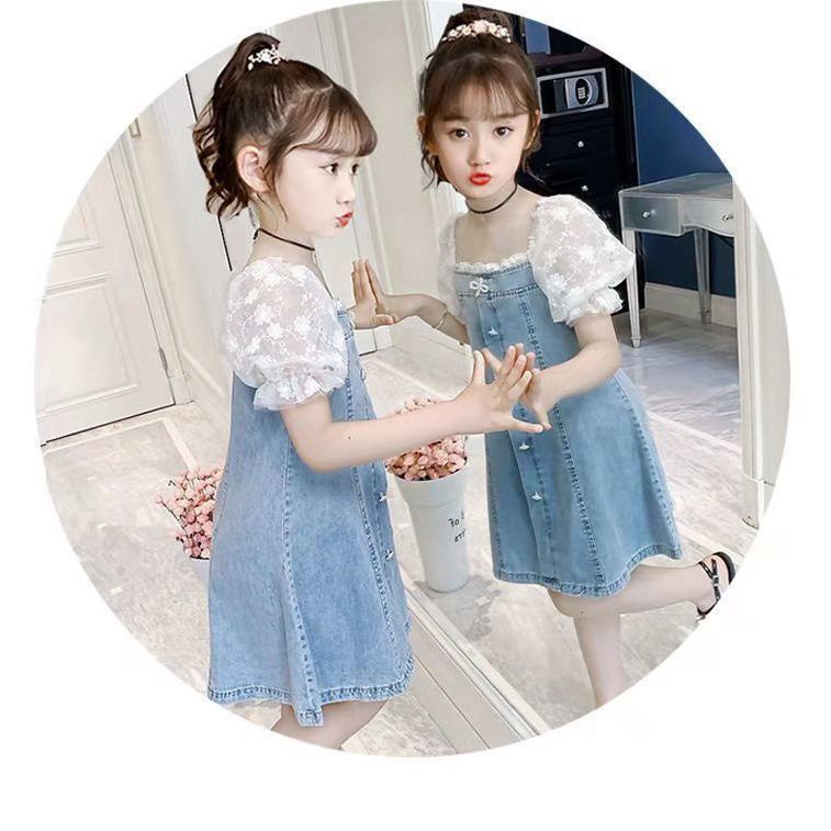 Đầm Denim Thiết Kế Mới Thời Trang 2022 Dành Cho Bé Gái