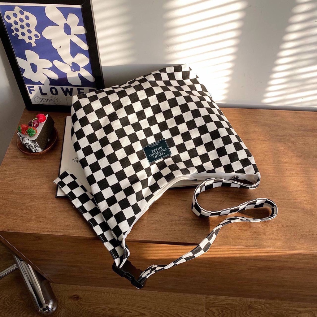 Túi tote đeo chéo , đeo vai nữ vải canvas giá rẻ đi học đi chơi phong cách Hàn Quốc