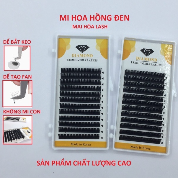 Mi khay hoa hồng đen, mi hoa sơn trà (Dày 0,07mm)_ Mai Hòa Lash