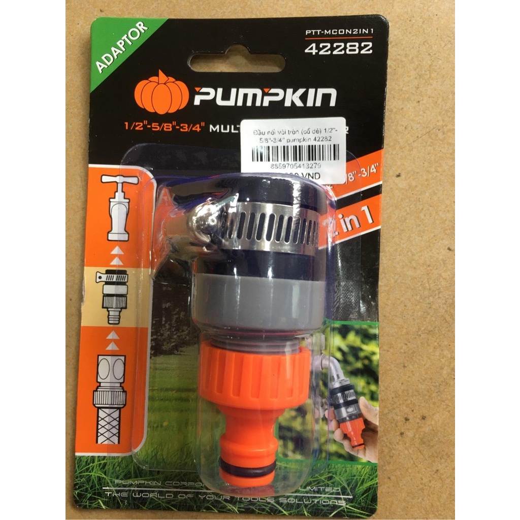 Đầu nối vòi tròn (cổ dê) 1/2''-5/8''-3/4'' pumpkin 42282