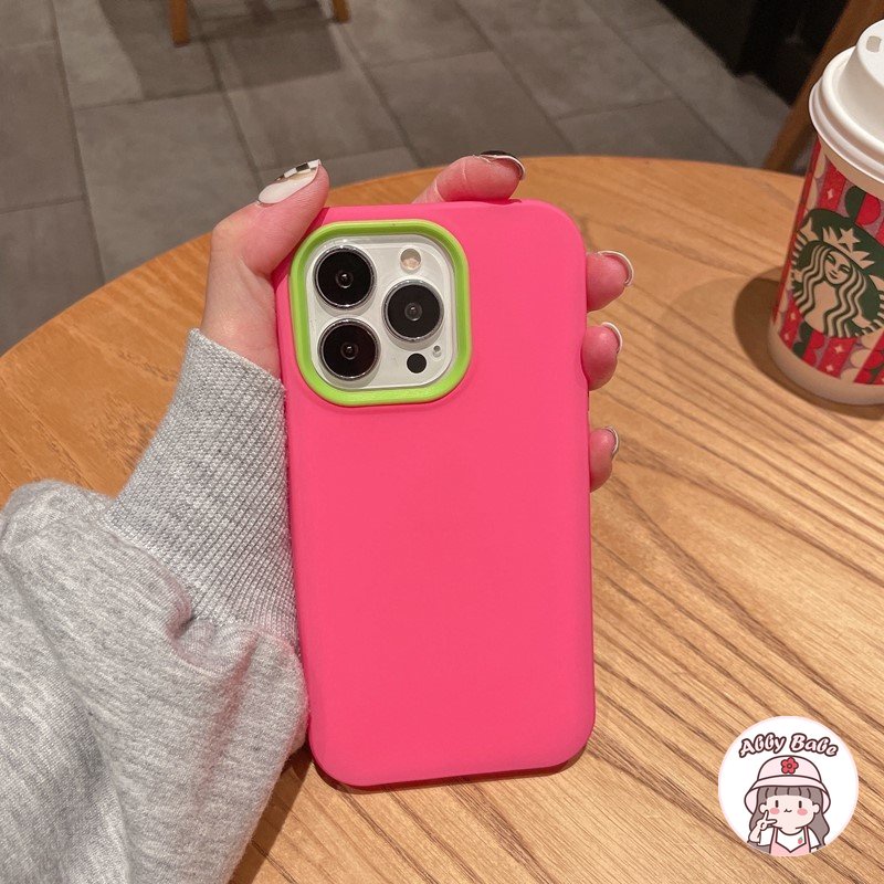 Ốp Điện Thoại Silicon TPU Mềm Nhám Chống Mồ Hôi Màu Đỏ Hồng Thời Trang Cho Iphone 14 13 12 11 Pro Max X XS