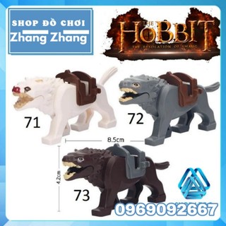 Đồ chơi Xếp hình Chó sói khổng lồ Wolf Wargs The Hobbit the Lord of the Rings Minifigures LeLe L059 L060 L083