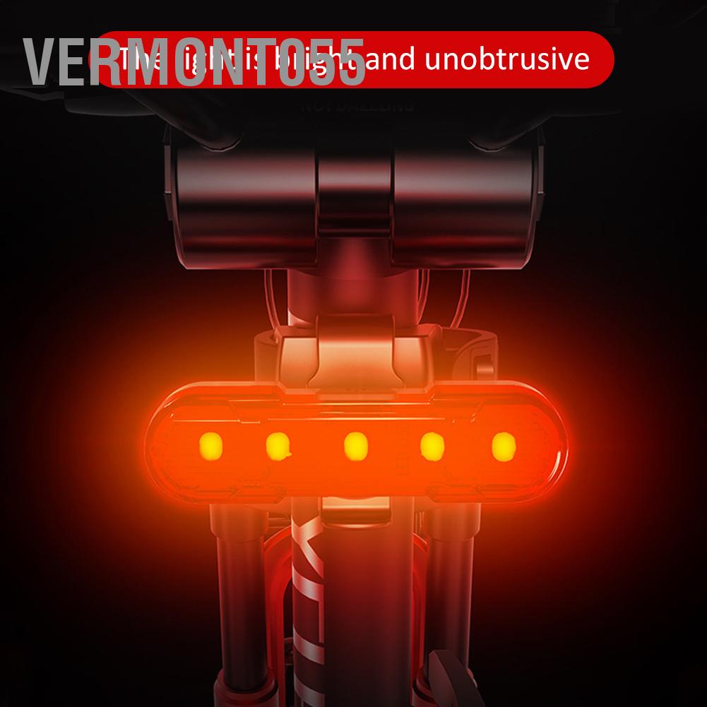 Có thể bán buôn Đèn LED ở đuôi xe đạp có thể sạc lại USB Xe leo núi Cảnh báo an toàn phía sau Vermont055 Hàng giao ngay