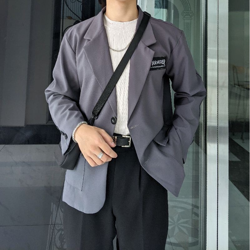 Áo blazer nam đen hàn quốc, tặng quần
