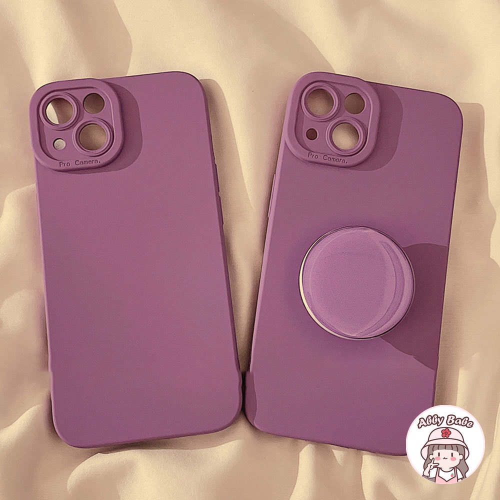 Ốp Điện Thoại TPU Mềm Mỏng Chống Bụi Có Giá Đứng Hoa Tử Đinh Hương Cho Iphone 14 Pro Max 11 7Plus 13 12 11 Pro Max X XS XR