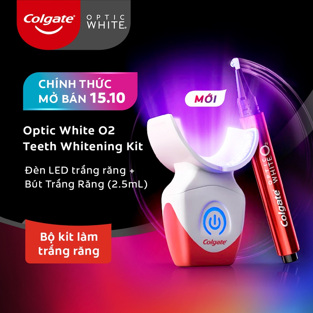 Bộ Kit làm trắng răng Colgate Optic White O2 an toàn tại nhà, không ê buốt