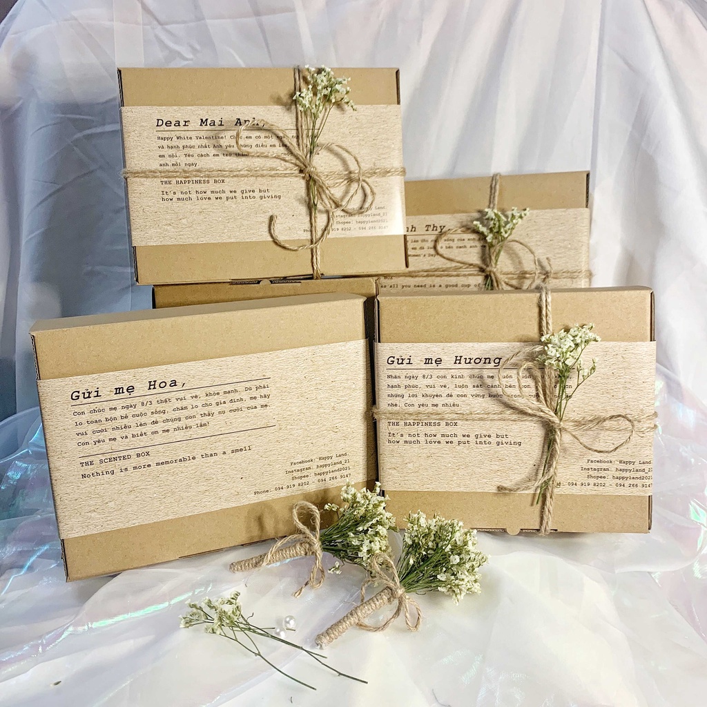 Gift box IN LỜI NHẮN, IN TÊN THEO YÊU CẦU, quà tặng 20/10, 8/3, 14/2, 20/11, Giáng Sinh, quà tặng bạn gái, tặng mẹ rẻ
