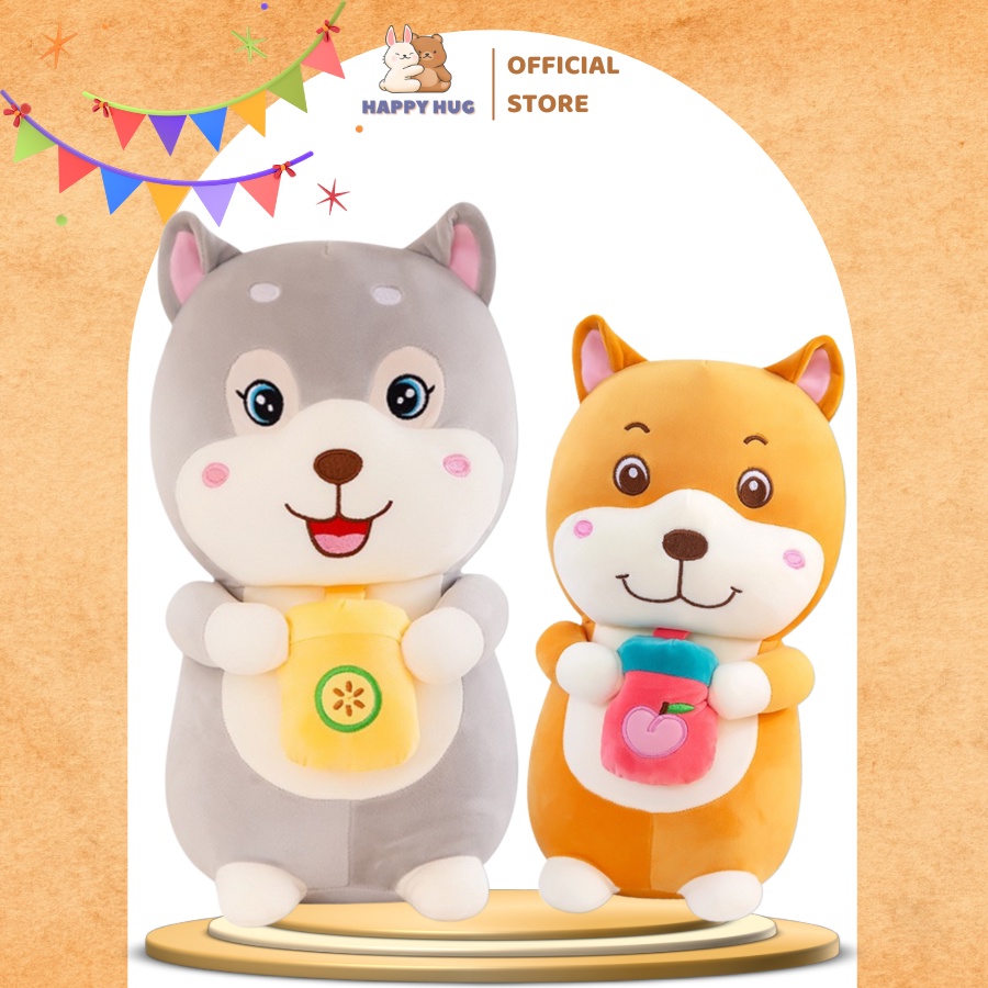 Gấu Bông Sóc bông ôm quả đáng yêu Size 25 cm nhồi gòn cao cấp - Happy Hug