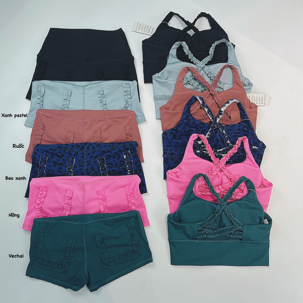 Set Đùi Thể Thao Nữ Dây Nhún Bánh Bèo Điệu Đà