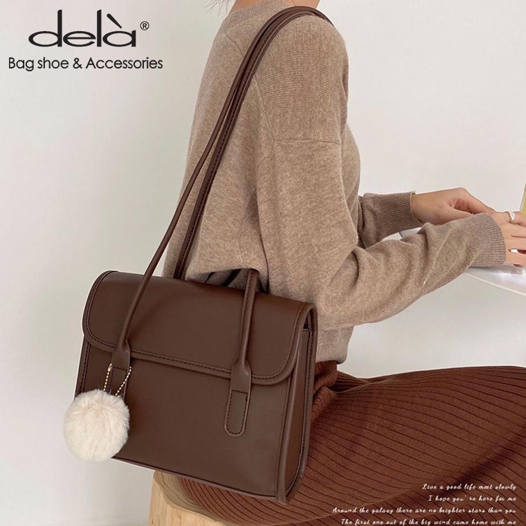 Dela Túi Xách Đeo Vai Hình Vuông Cỡ Nhỏ Thiết Kế Đơn Giản Thời Trang Thu Đông Cho Nữ