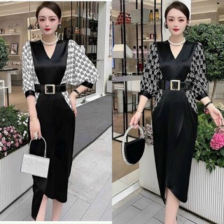 𝐇𝐀̀𝐍𝐆 𝐍𝐇𝐀̣̂𝐏- ĐẦM LỤA BODY PHỐI HOẠ TIẾT KÈM BELT CAO CẤP TẶNG KÈM HOA TAI THỜI TRANG