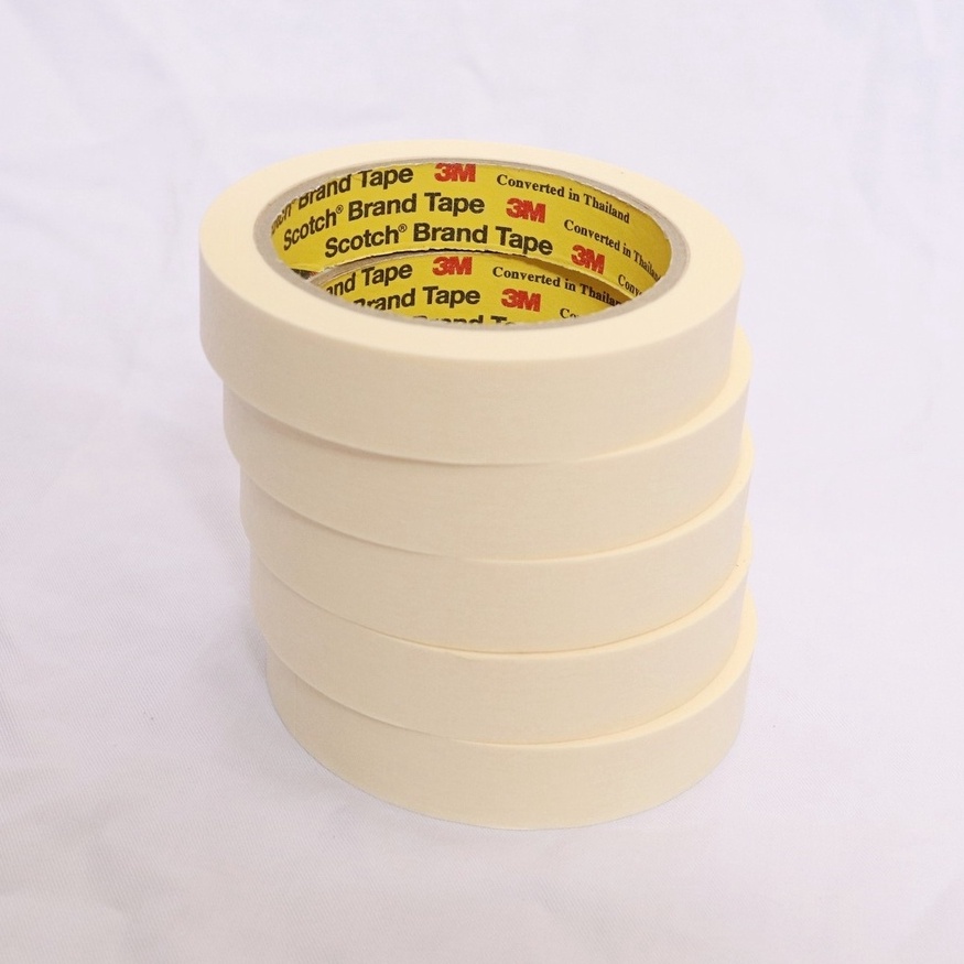 Băng keo giấy 3M dùng che sơn khổ 1,5cm dài 27m Masking Tape 3M
