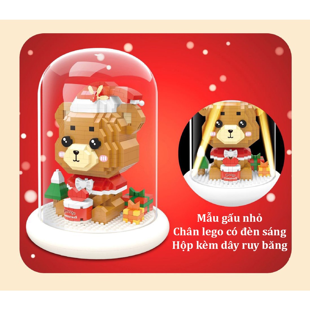 Đồ Chơi Lắp Ráp Xếp Hình Hộp Quà Tặng Giáng Sinh Có Đèn và Nhạc, Lật Đật Noel Wise Hawk