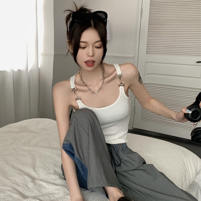 IELGY  Áo Không Tay Phong Cách retro Mỹ Cho Nữ