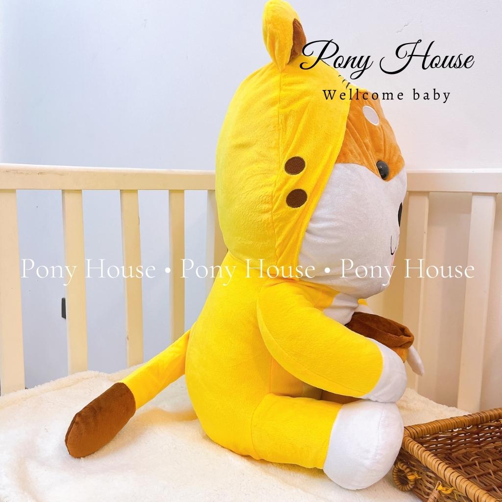 Thú Nhồi Bông Goldgi Hổ Corgi ôm trà sữa - Gấu Bông Ngộ Nghĩnh Đáng Yêu Cho Bé