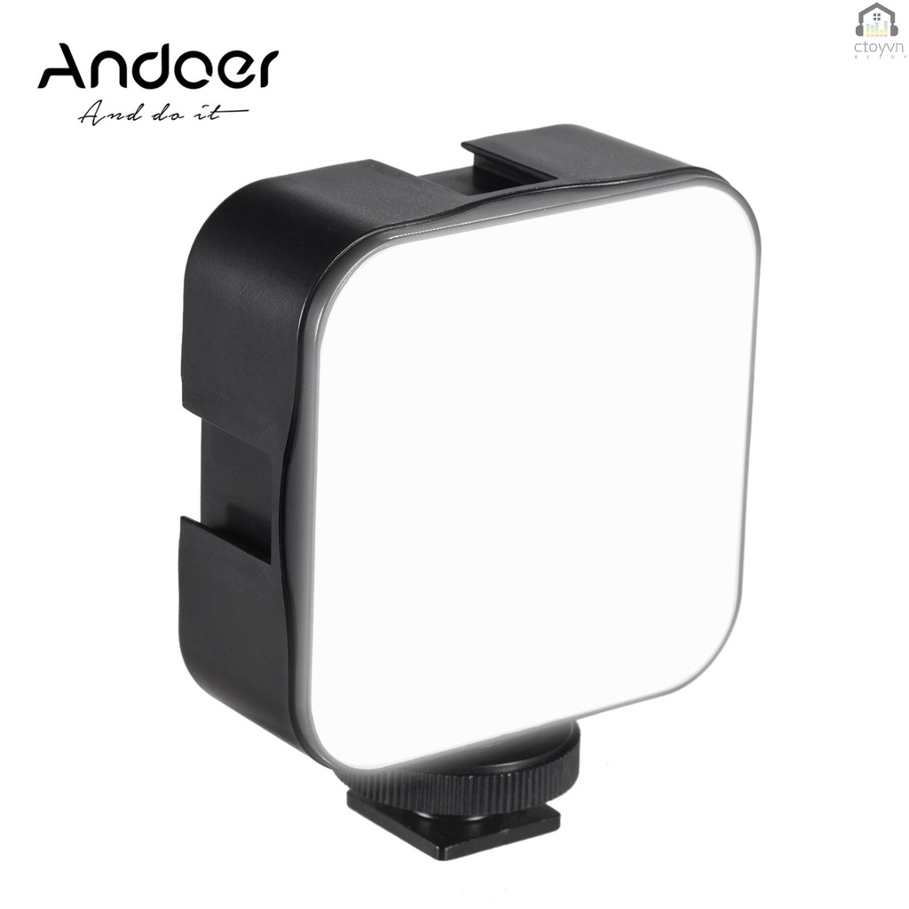 Đèn LED Andoer Mini 6500K 5W Có Thể Điều Chỉnh Độ Sáng Cho Máy Ảnh DSLR