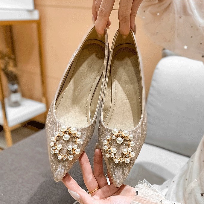 Giày Cao Gót Mũi Nhọn Đế Dày Thanh Lịch Hợp Thời Trang Kiểu Pháp Cho Nữ Size 33-42
