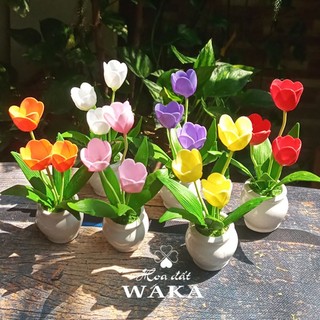 Hoa Đất Sét Mini- Chậu Tulip Mini 12cm